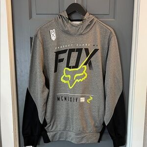 Fox Men's Gray and Black Hoodie with Neon Accents